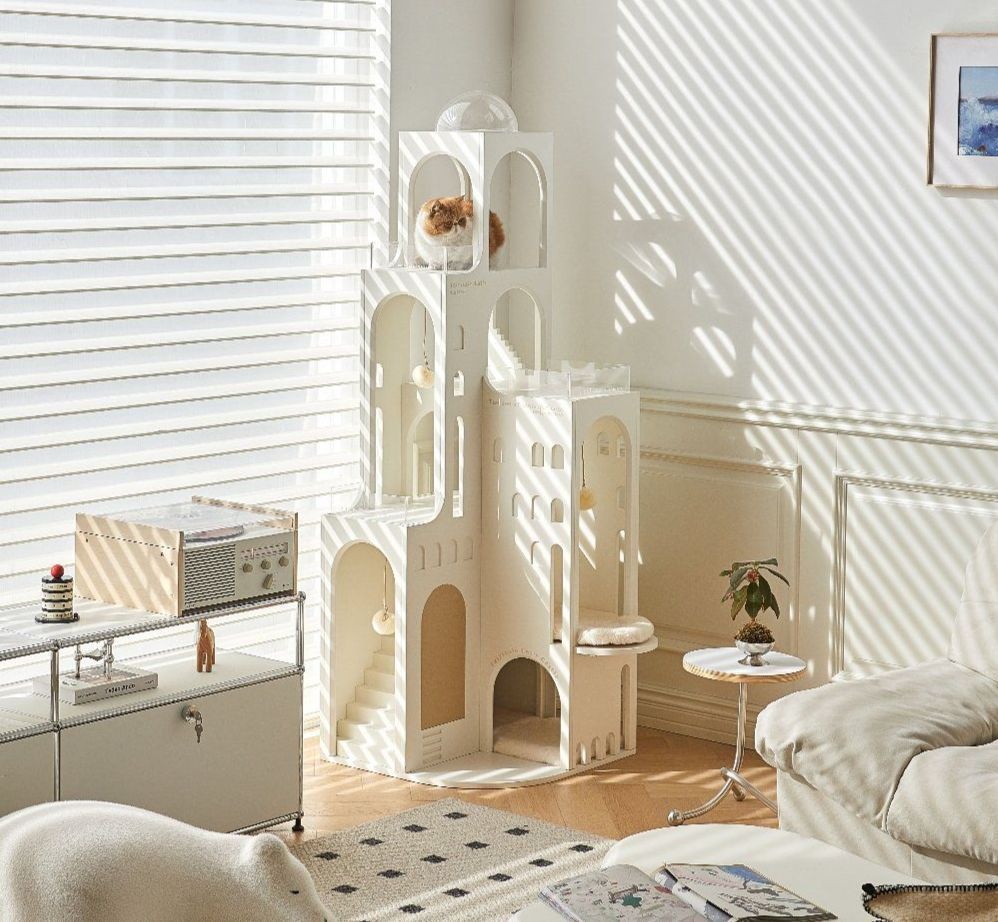 중국산 [해외] JCAT 드림 캐슬 고양이 둥지 하우스 대형 빌라 숨숨집 해먹 캣폴 캣타워