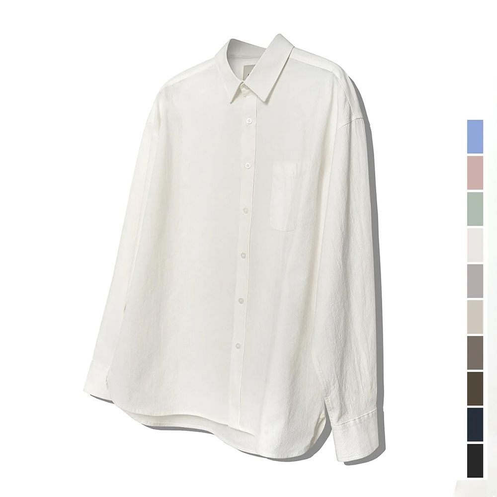 Overfit Plain Shirt - 10COL