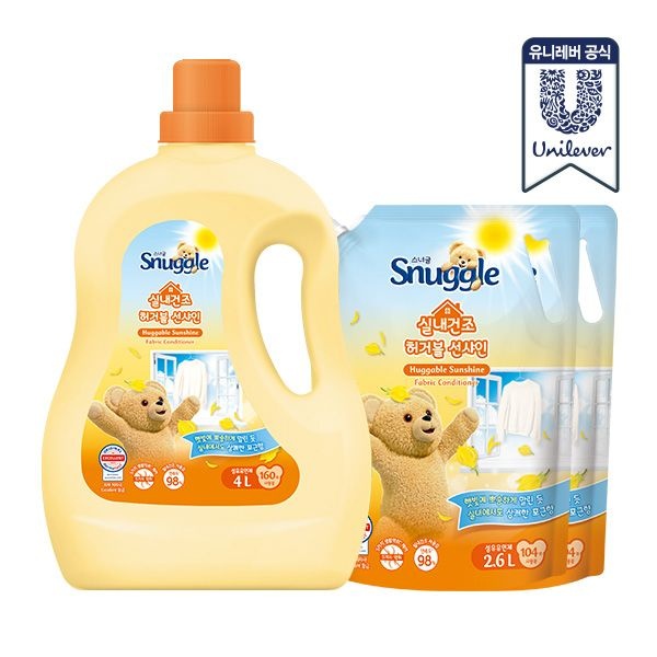 [스너글][최종가 28,500원]스너글 섬유유연제 4L + 2.6L 2개(4종) 허거블코튼/허거블선샤인 외 : 롯데ON