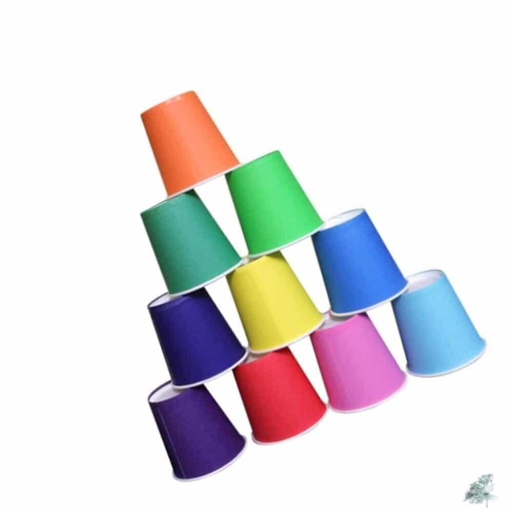 [컬러웨이브OEM][오늘출발] 캔캔토토 칼라종이컵 색상혼합 184그램 50개입X20줄 유치원만들기 컬러컵 만들기용품