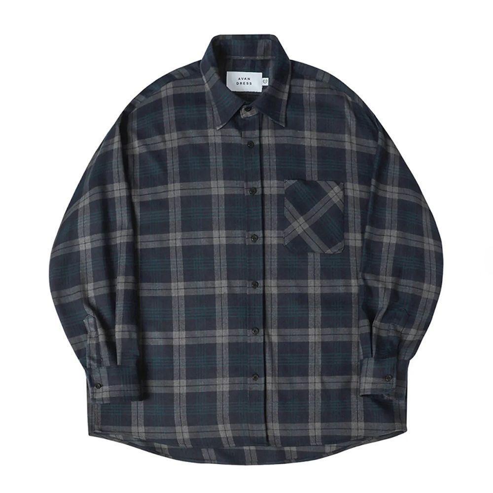 상품상세참조 어반드레스 어스틴 체크 셔츠 네이비