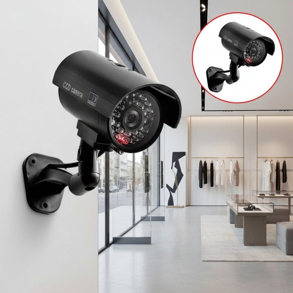 보안 감시 모형CCTV LED 깜빡임 현관 집 도둑 가짜카메라 회전형