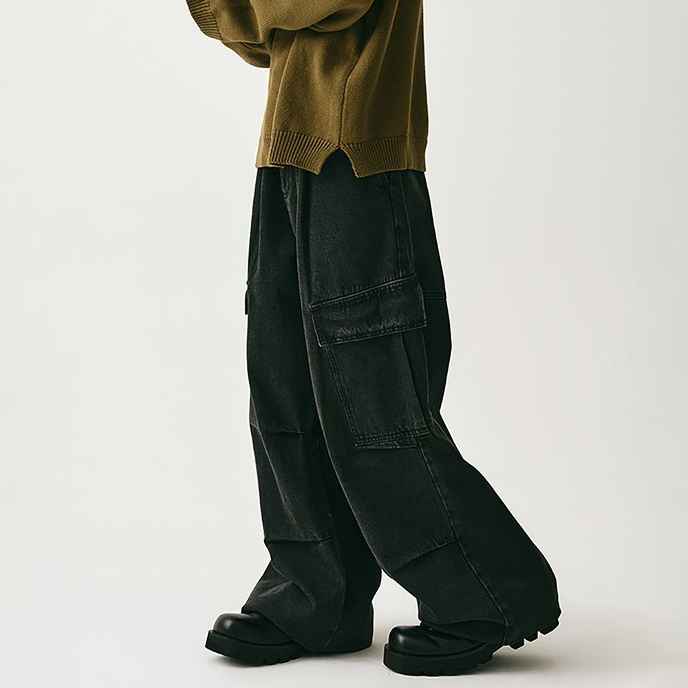 어반드레스 Side Big Cargo Pants BLACK