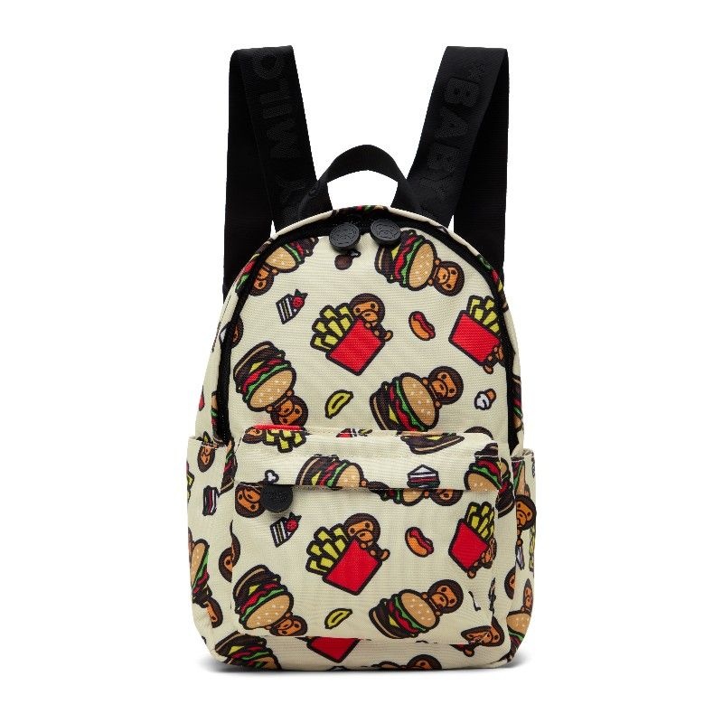 베이프 주니어 오프 화이트 미니 패스트 푸드 올 프린트 패턴 백팩 252546M71700