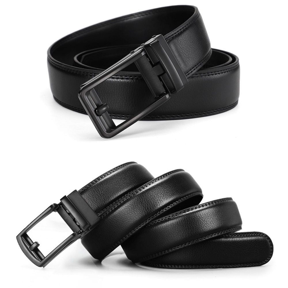 재미니스 협력업체 블랙버클 천연소가죽 캐주얼 정장벨트 빅사이즈 자동 선물 남자 남성