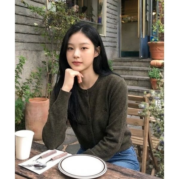 CHICKS CHICKS 데일리 스타 라운드 가디건브라운