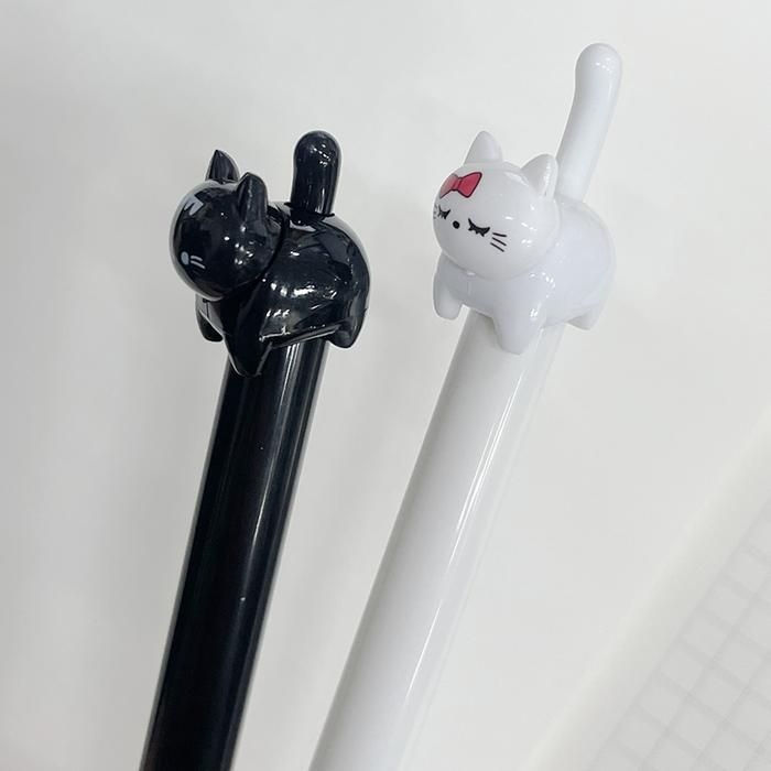 귀여운 고양이 펜 캐릭터 판촉 볼펜 [2종 판촉물 선물용 단체 선물 사은품 홍보용 특이한 예쁜 학용품]