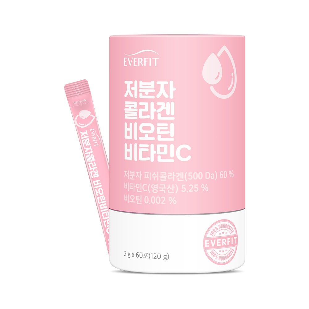 [롯데백화점] 내츄럴플러스 [내츄럴플러스]에버핏 저분자 피쉬 콜라겐 비오틴 비타민C 60포 3통