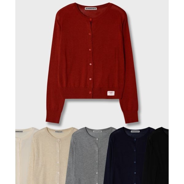 CHICKS CHICKS 싱글 베이직 가디건 (6color)