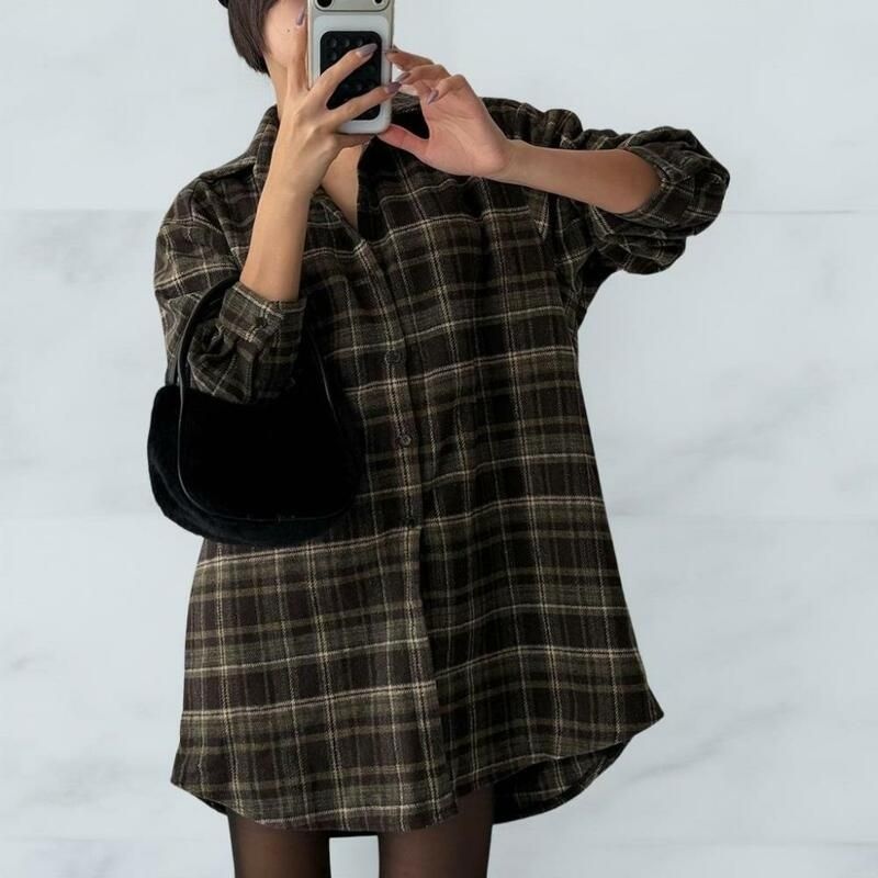 옷자락 여성 체크 미니원피스 레이어드 랩치마와 플레어 셔츠1078425