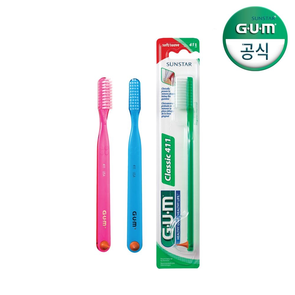 SUNSTAR Inc. 선스타검 GUM 검 치과 일반 돔트림 칫솔 (큰모) 411 6개입 12개입 24개입