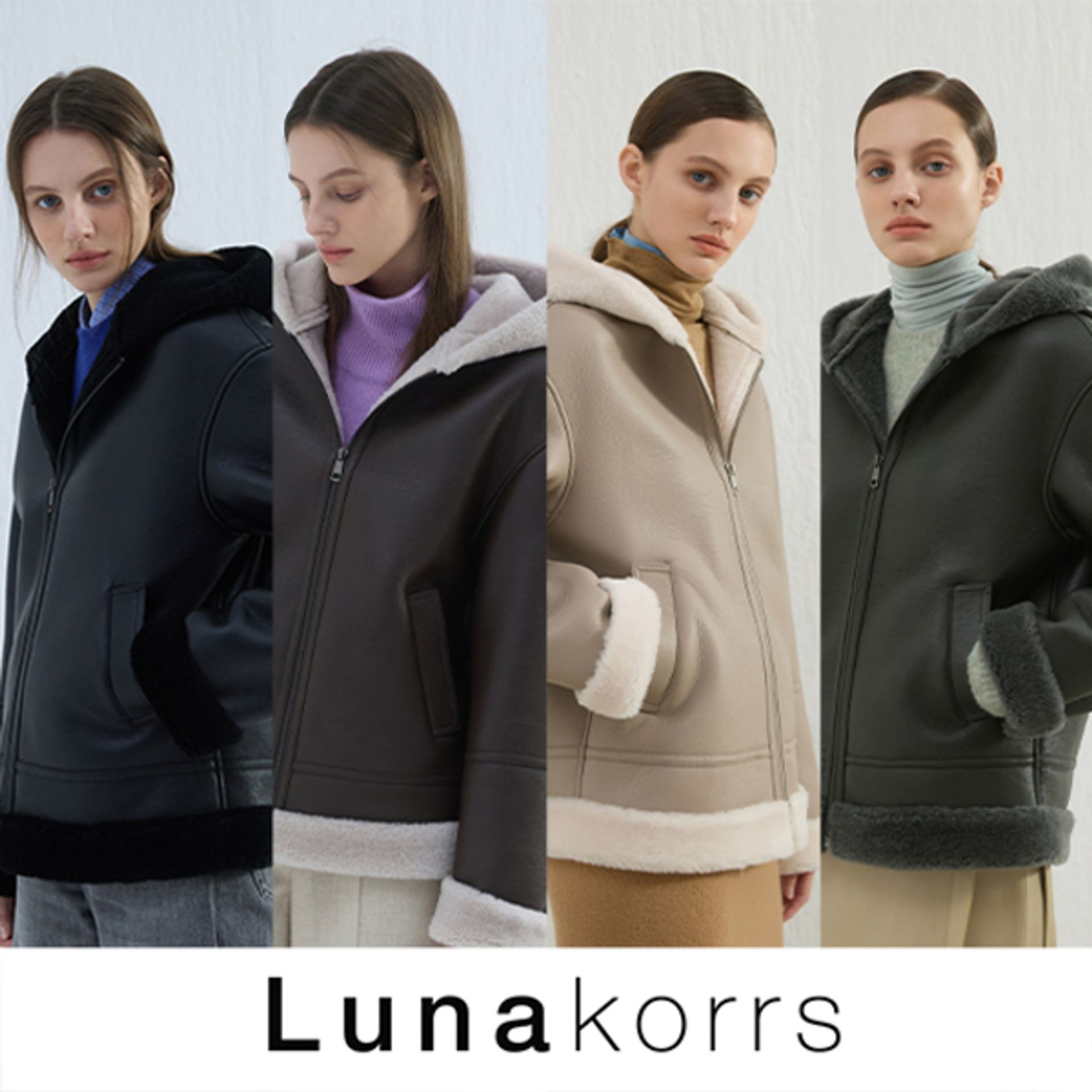 루나코어스 후드무스탕 자켓