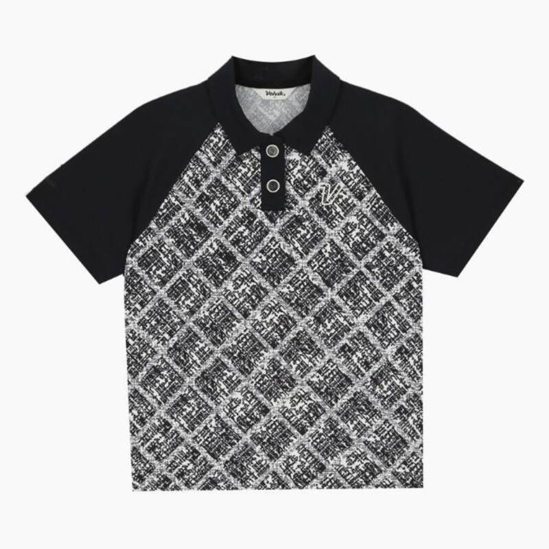 볼빅 여성 골프웨어 티셔츠 국내매장정품 볼빅 여성 골프웨어 티셔츠 여성시그니처 프린트배색 VLTSP503