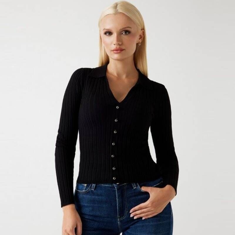 게스 진 [백화점 정품] 25FW 여성 브이넥 카라 긴팔 스웨터(YP4S1612)