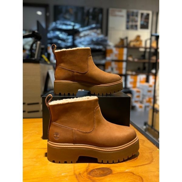 팀버랜드 [보리보리]MARIO팀버랜드 A283G EM7 여성 스톤 스트릿 플랫폼 웜 라인드 첼시부츠 위트 브라운