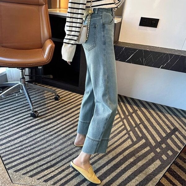 (주)디그레이프 [리즈무드] 리펜 스판 9부 데님 팬츠