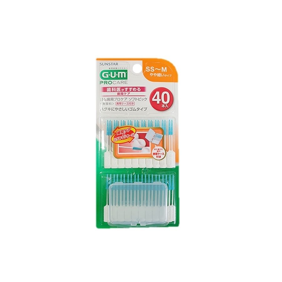 선스타검 GUM 검 치과 휴대 1회용 치간칫솔 부드러운 소프트픽 M(40p) 3개입 6개입
