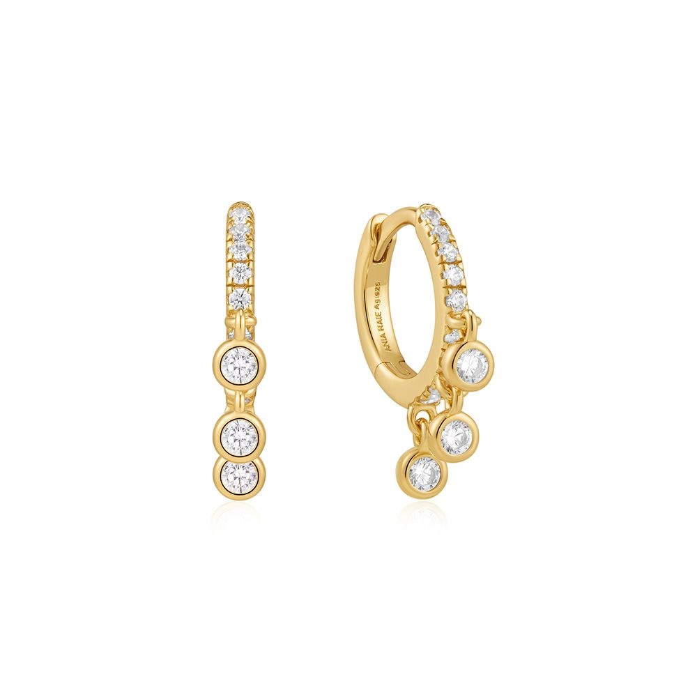 아니아하이에 [1월23일출고]골드 트리오 드롭 925 실버 허기 후프 귀걸이 E074-04G