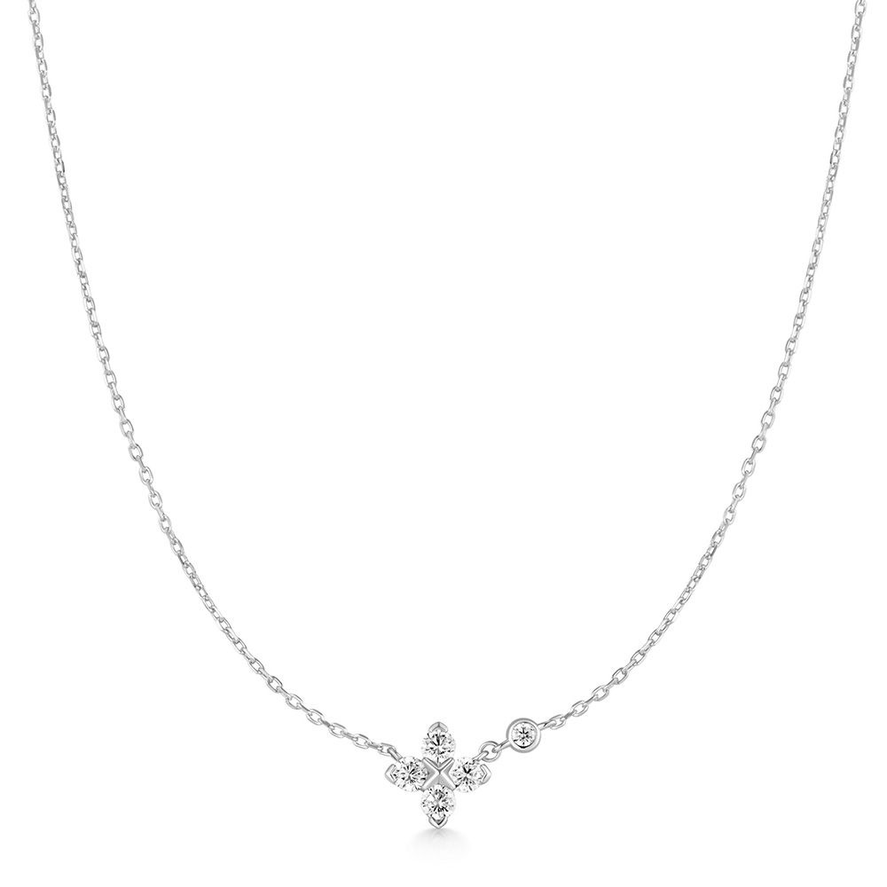 아니아하이에 [1월23일출고]실버 스파클링 럭키 클로버 925 실버 목걸이 N074-04H