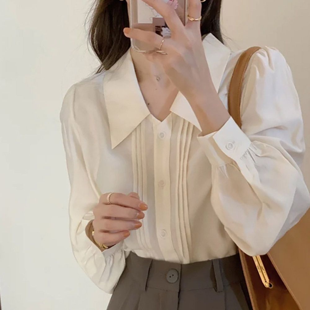 넌이뻐 AZ17ID72 셔링 윈터 남자상의 여성 에이치에스라이