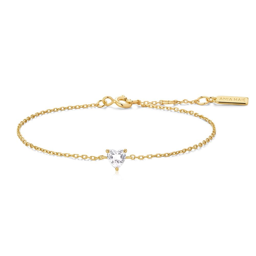 아니아하이에 [1월23일출고]골드 스파클 하트 925 실버 팔찌 B074-01G