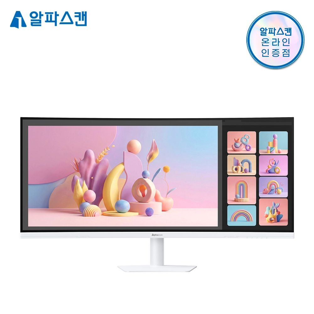 알파스캔 3824QW 38인치 울트라와이드 WQHD+ IPS C타입 PD 15W 화이트 높낮이 무결점 HDR 모니터