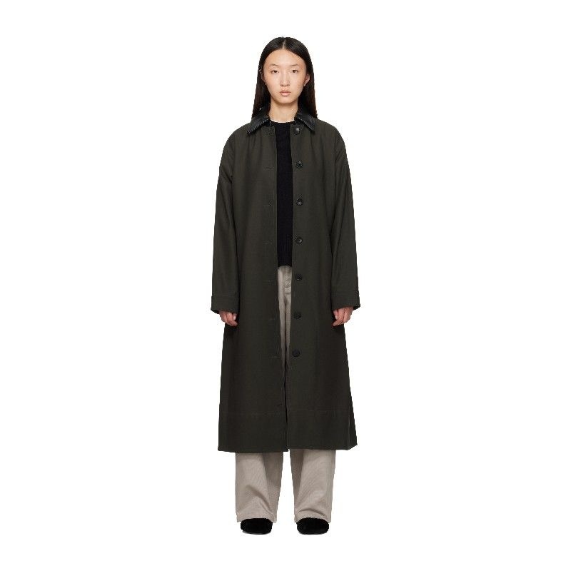 마리아 맥마누스 마리아 맥마너스 카키 A라인 스윙 트렌치 코트 252399F067001