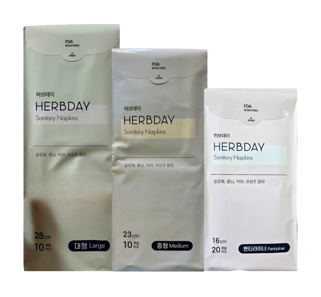 애터미 허브데이 생리대 대형1팩+중형1팩+라이너1팩