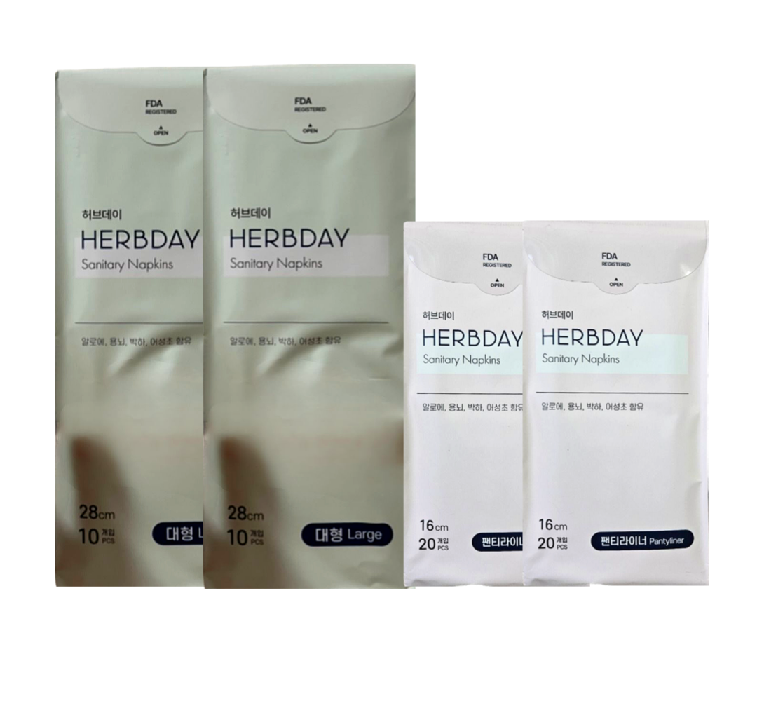 애터미 허브데이 생리대 대형2팩+팬티라이너2팩