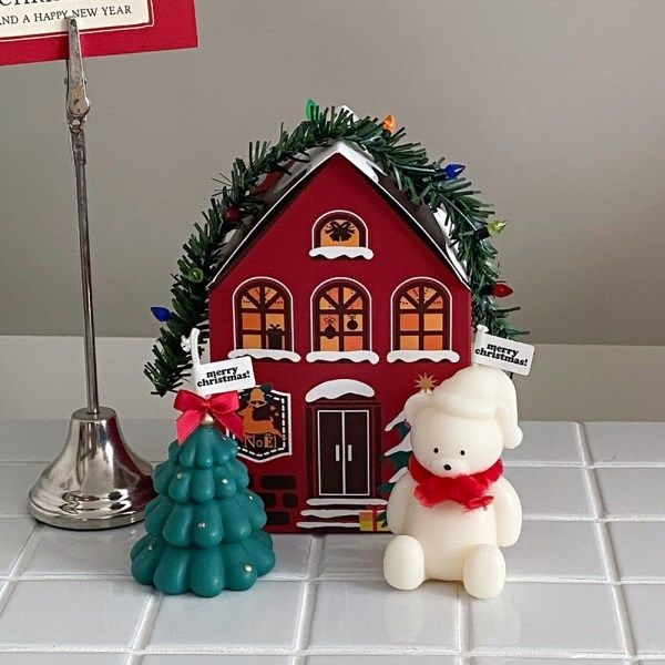 다다익싼 JM대박상점 캔들 켄들 향초 크리스마스 산타곰 트리 2p 선물 세트 선물포장