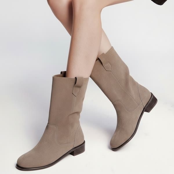 코모레비 뮤지엄 코모레비 뮤지엄 정상가:198,000원 3Colors_핸드메이드 스웨이드 와이드 미들 부츠 천연가죽ver I KM016A 1048299