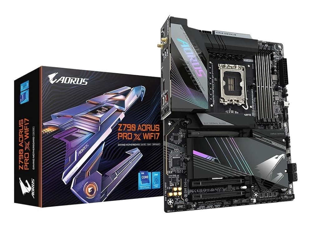 [해외] Gigabyte Z790 AORUS PRO X WIFI7 마더보드 - 인텔 코어 14세대 CPU, 18+1+2 페이즈 VRM, 최대 8266MHz DDR5(OC), PCIe 5.0 1개 + PCIe 4.0 M.2