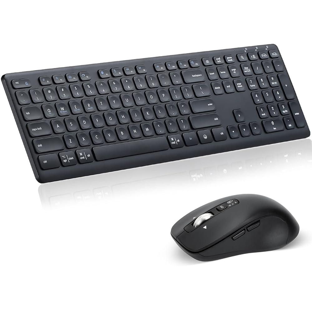 [해외] CITLLA M9300 Wireless Keyboard Mouse Combo, Scissor-Switch Keys, 2-in-1 USB Receiver and Dual Bluetooth, Multi Device Silent Design for PC, Computer,