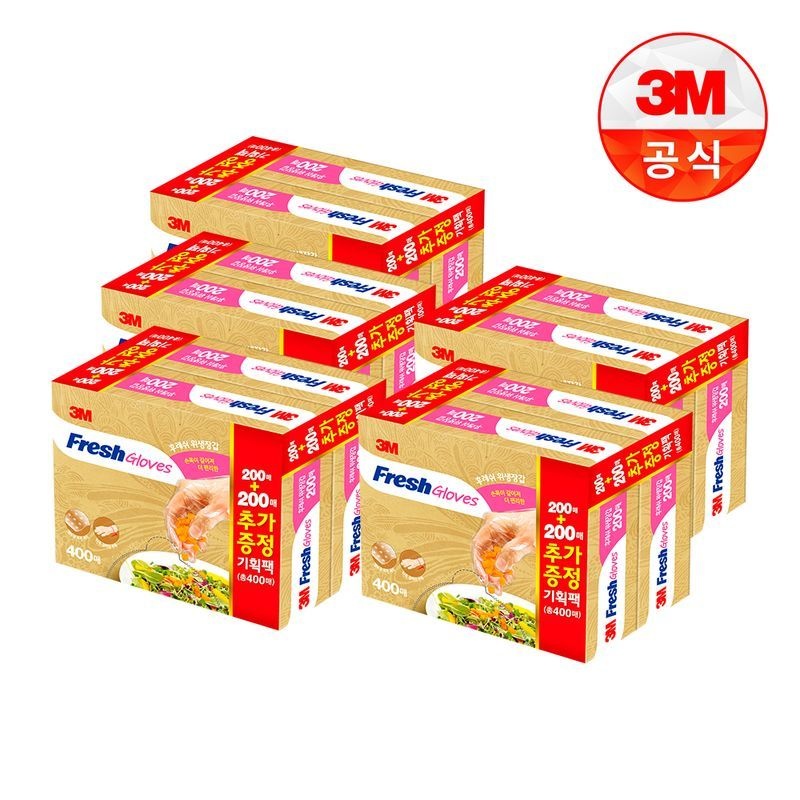 3M [3M]후레쉬 위생장갑(200+200매) x 5개