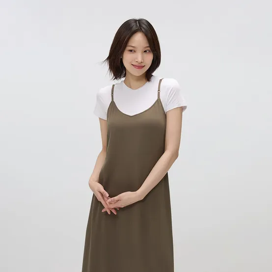 링클 레이어드 원피스