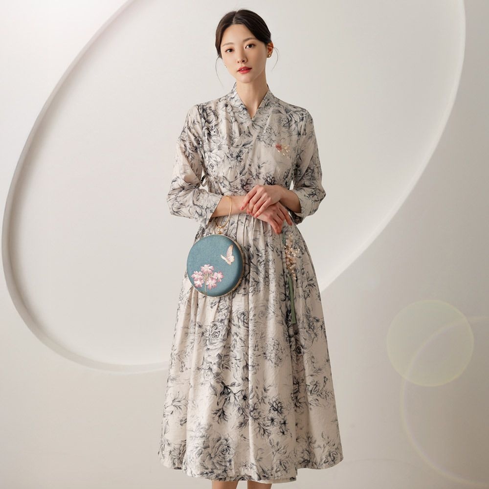 (~XXL까지) 서린 생활한복 철릭 랩 원피스 봄 가을 단독디자인 롱원피스 명절 상견례 스페셜룩 빅사이즈