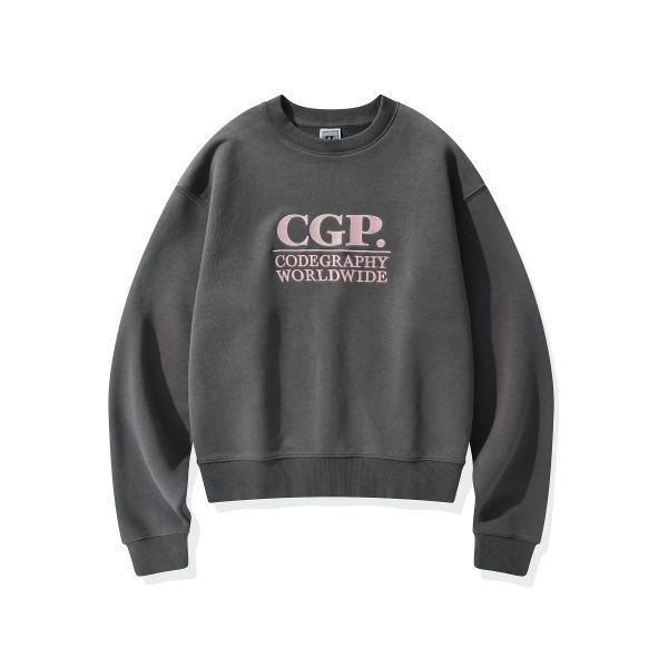 코드그라피 ltgt CODEGRAPHY CGP 우먼 스퀘어 로고 맨투맨_차콜 CBESWTL200CH 842964