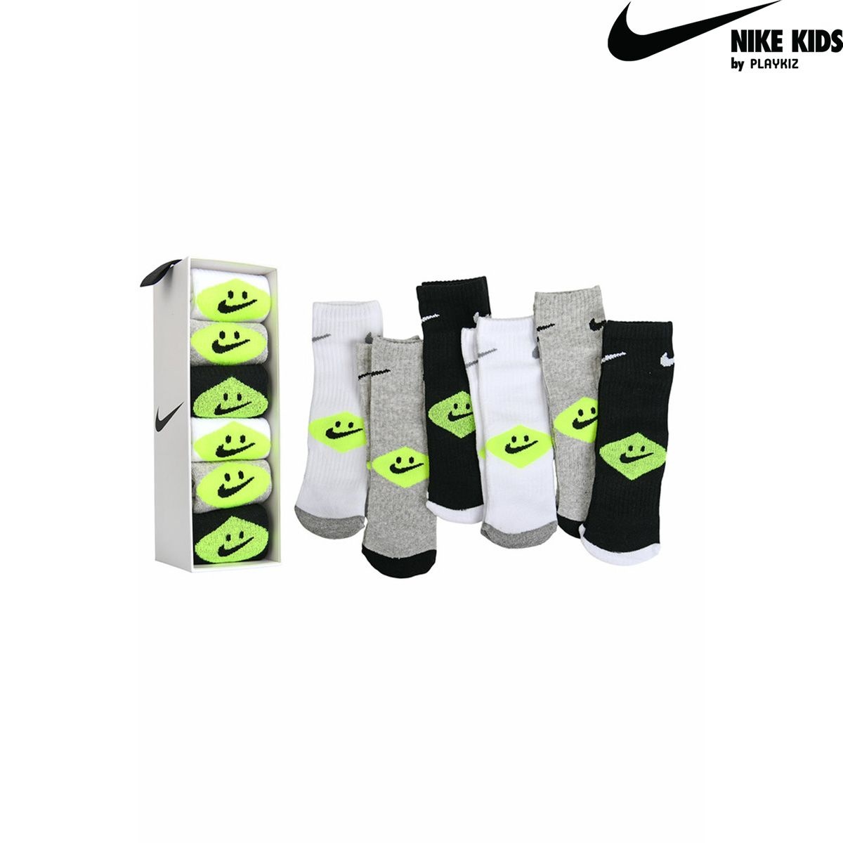 나이키 스마일 크루 삭스 멀티 6PK 4-7세 A261SO496P