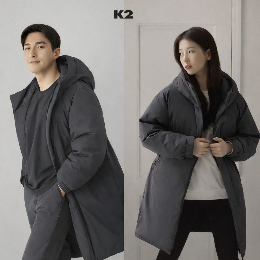 K2 씬에어 바이브 후드 롱다운