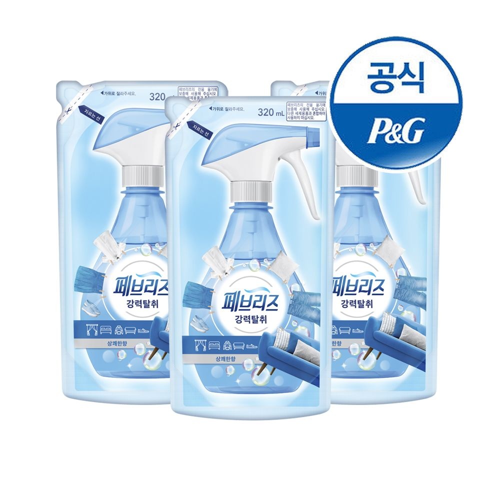 (~8/31 리뷰 1,500P) 페브리즈 섬유탈취제 리필형 320ml 3개