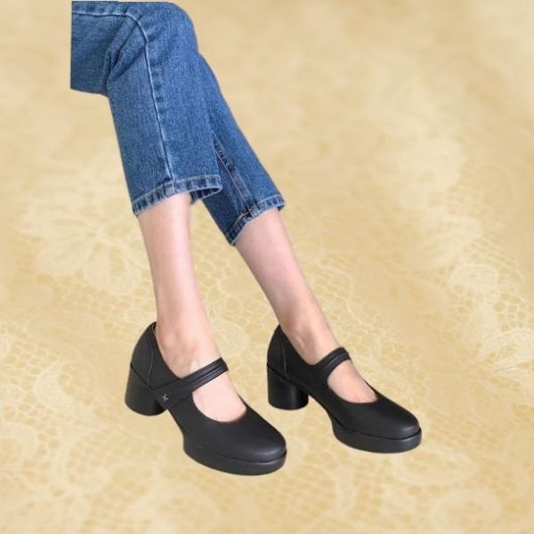 GISSE SHOES 천연가죽 국내수제화 라일리 통굽 메리제인 펌프스 GIS-43212
