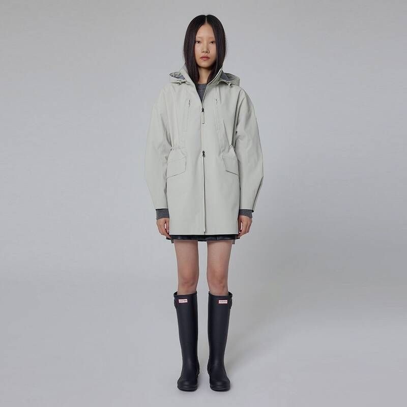 [매장] 헌터 [WOMEN] 롱 기장 3L 웨더 자켓 - 웜그레이 HDW0003AJZWAG