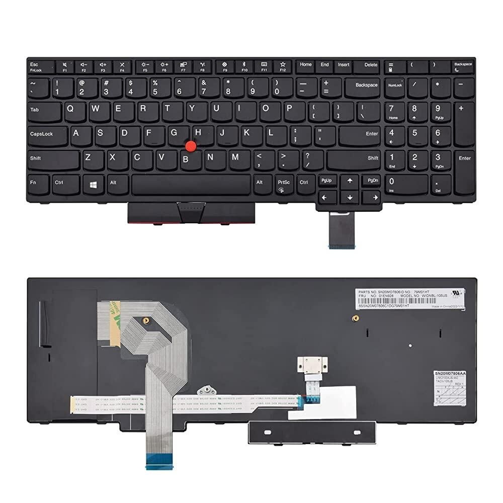 SUNMALL [해외] SUNMALL 레노버 IBM ThinkPad P51S P52S T570 T580 P/N: 01HX259 01HX219 SN20P41521과 호환되는 교체용 키보드 프레임 및 트랙포인트