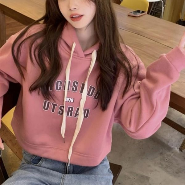 신상오픈런 [하프클럽]유데미 캐주얼 짧은 후디 맨투맨 데일리 여성 학원룩