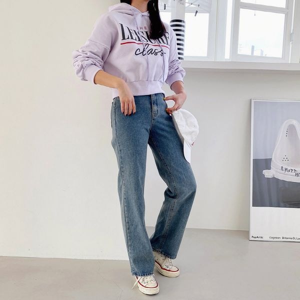 [하프클럽]미케나 청바지 워시드 긴 데님팬츠 가을 여성 일자