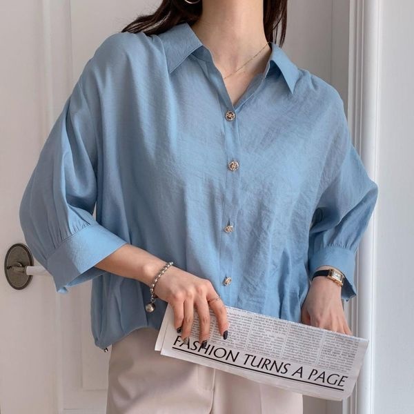 [하프클럽]블소아 놈코어 스프링 오버핏 오피스 여성 블라우스