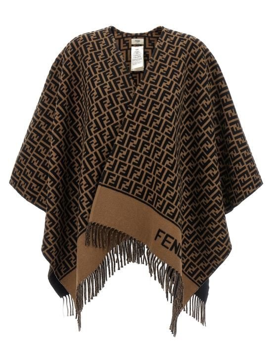 펜디 26SS 펜디 캐시미어 판초 FXX723 AQCW F0QE1 BROWN DOM