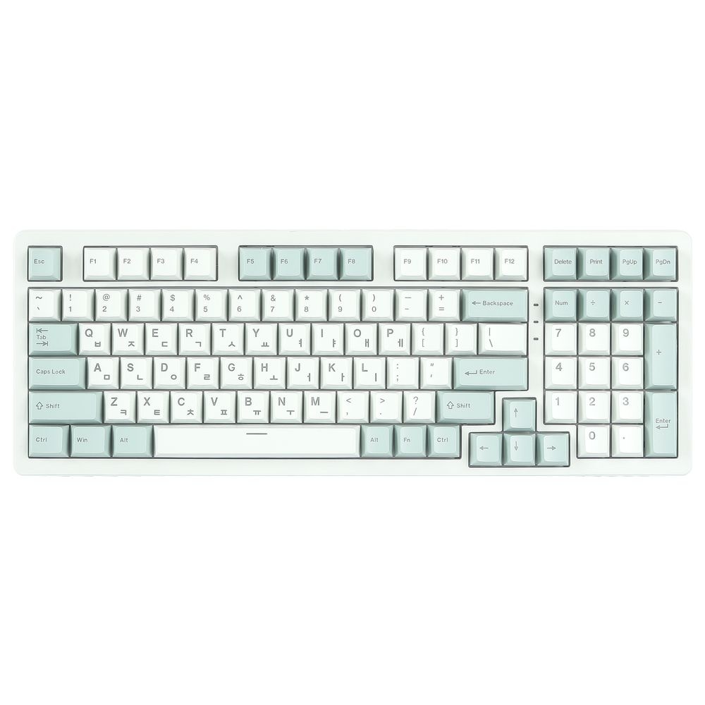 지클릭커 제주WK98 8K 파도스위치 풀윤활 무선 블루투스 기계식 키보드 그린라이트 유채꽃노랑축 37g