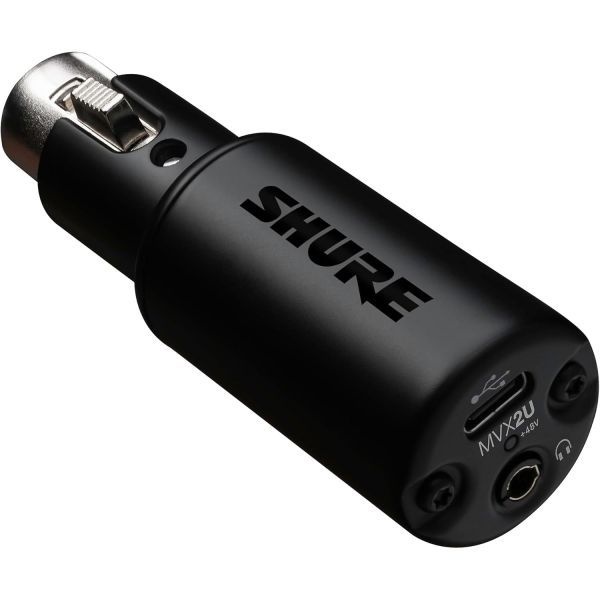 Shure [해외] Shure MVX2U XLR-USB 디지털 인터페이스(헤드폰 잭 포함) 60dB 앰프