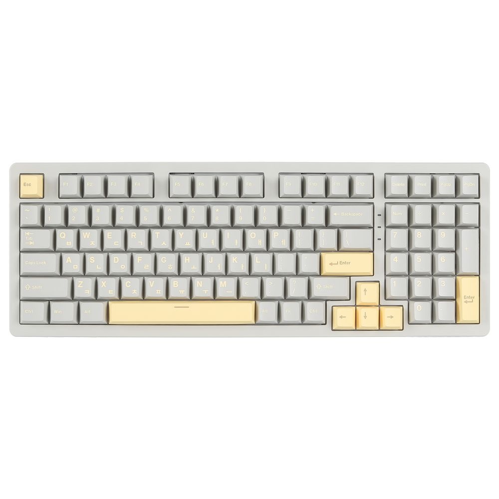 지클릭커 제주WK98 8K 파도스위치 풀윤활 무선 블루투스 기계식 키보드 크레용옐로우 유채꽃노랑축 37g